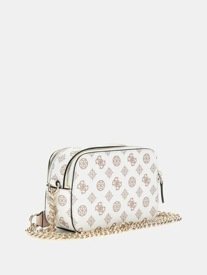 Women Noelle 4g Peony Logo Mini Crossbody White Multi Guess Crossbody Bags