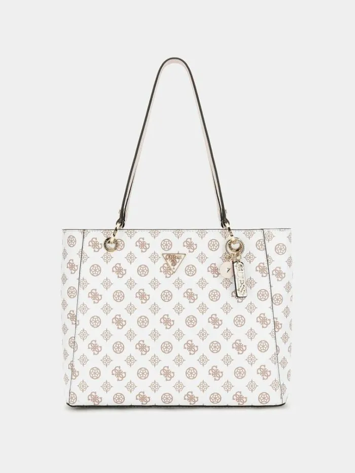 Women Noelle 4g Peony Logo Shopper White Multi Guess Shoppers