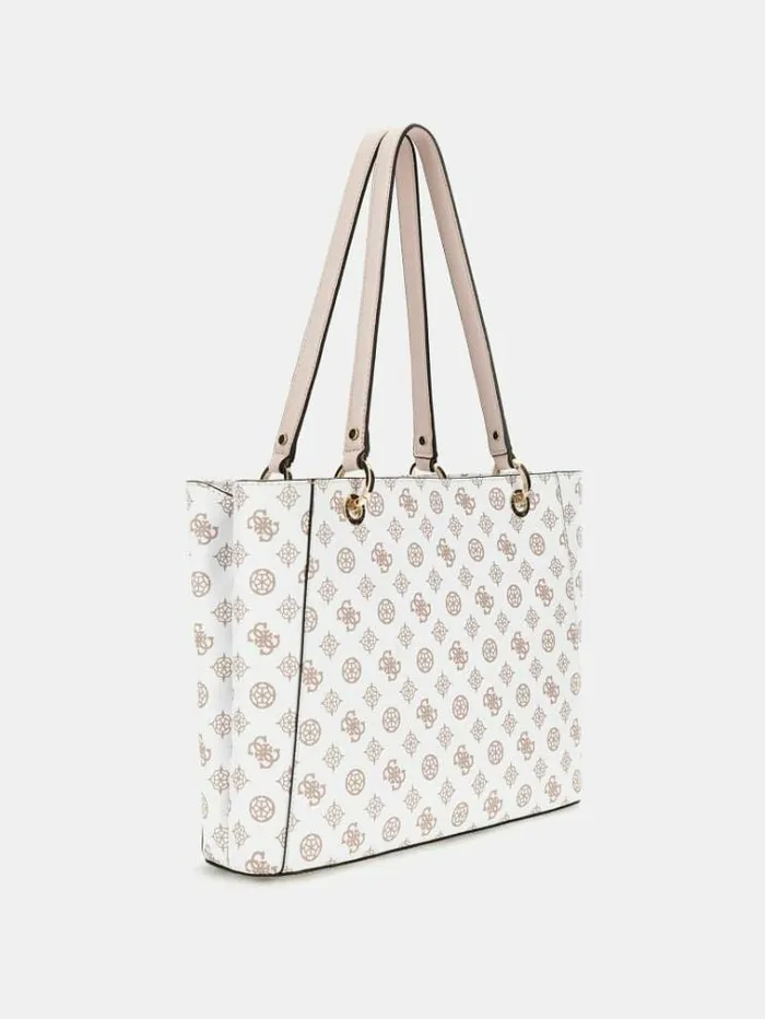 Women Noelle 4g Peony Logo Shopper White Multi Guess Shoppers