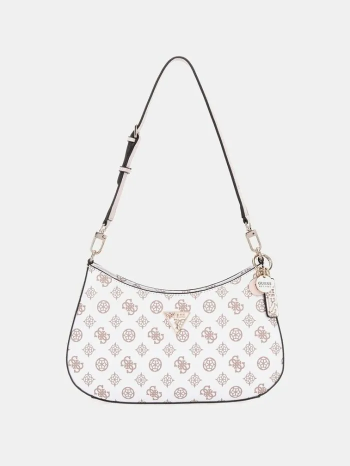 Women Noelle 4g Peony Logo Shoulder Bag White Multi Guess Shoulder Bags