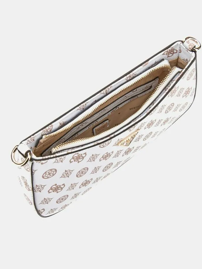 Women Noelle 4g Peony Logo Shoulder Bag White Multi Guess Shoulder Bags