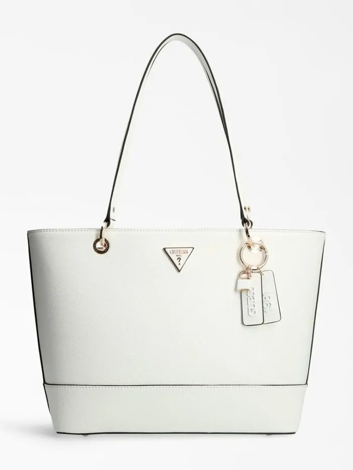 Women Noelle Logo Charm Shopper White Guess Shoppers
