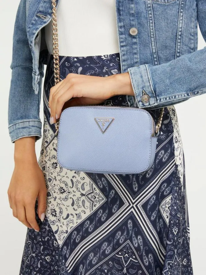 Women Noelle Saffiano Crossbody Bag Purple Guess Crossbody Bags