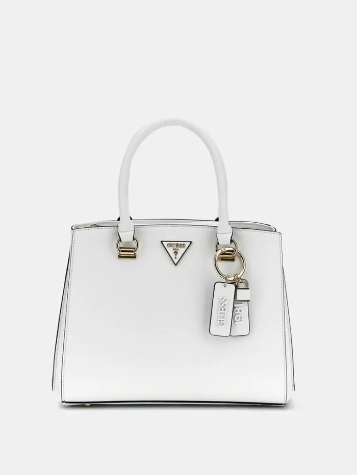 Women Noelle Saffiano Handbag White Guess Handbags
