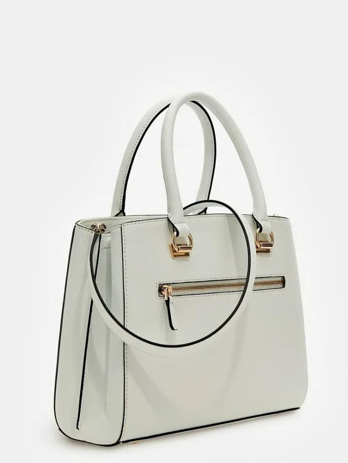 Women Noelle Saffiano Handbag White Guess Handbags