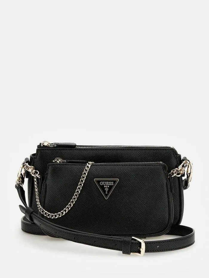 Women Noelle Saffiano Mini Crossbody Bag Black Guess Crossbody Bags