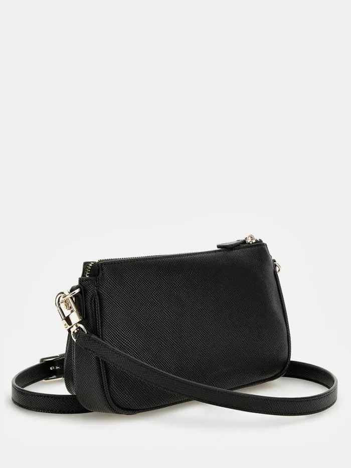 Women Noelle Saffiano Mini Crossbody Bag Black Guess Crossbody Bags