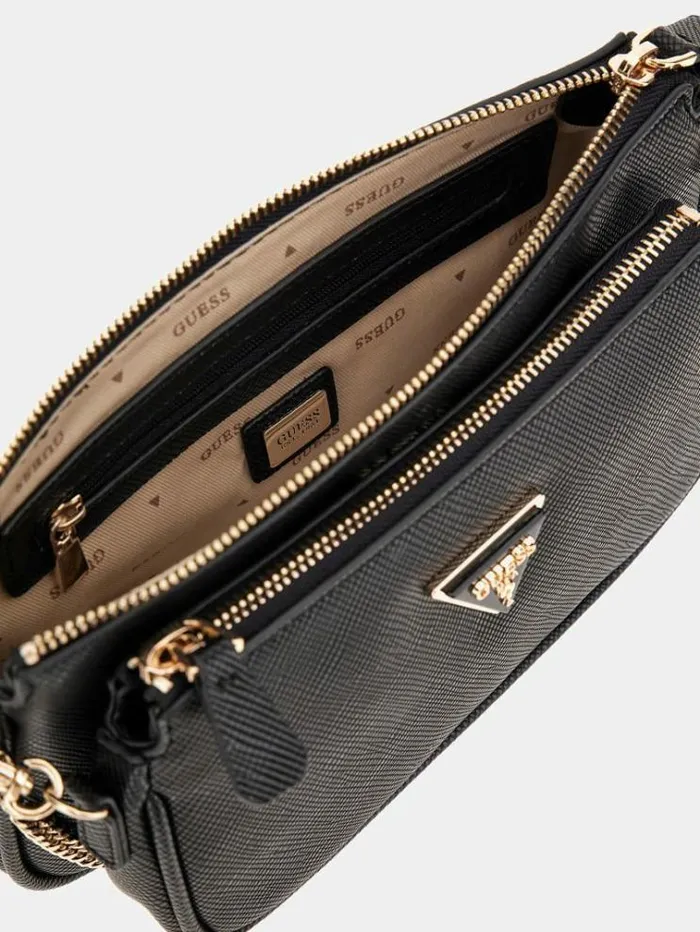 Women Noelle Saffiano Mini Crossbody Bag Black Guess Crossbody Bags