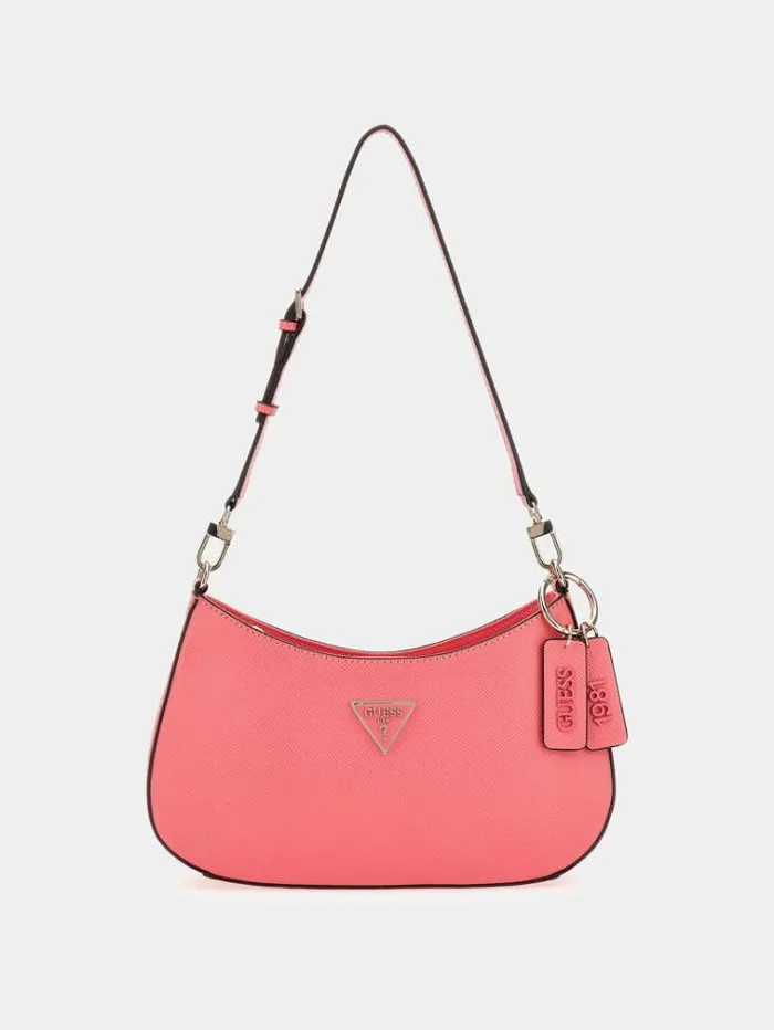 Women Noelle Saffiano Shoulder Bag Fuchsia Guess Shoulder Bags