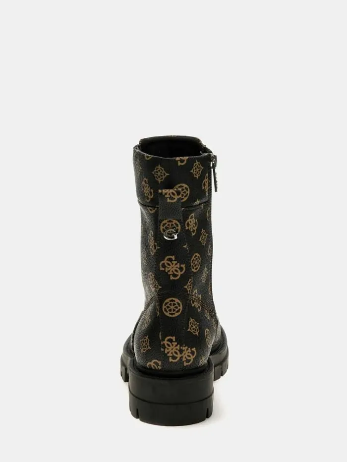 Women Obetter 4g Peony Logo Combat Boots Black Multi Guess Boots And Booties