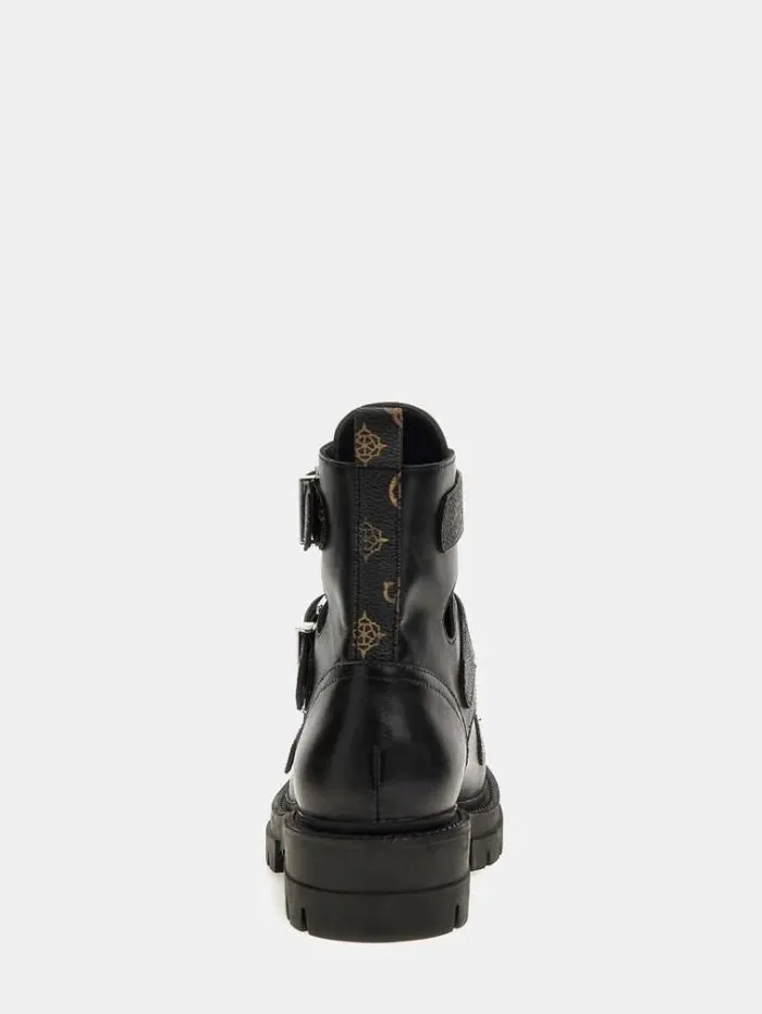 Women Obia Real Leather Low Boots Black Guess Boots And Booties