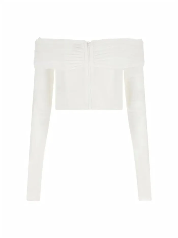 Women Offshoulder Bustier Top White Guess Tops And Shirts