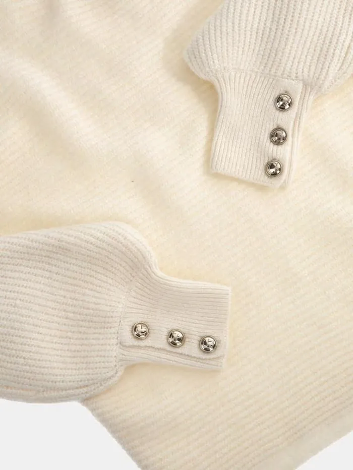 Women Offshoulder Wool Blend Sweater White Guess Knitwear And Sweatshirts