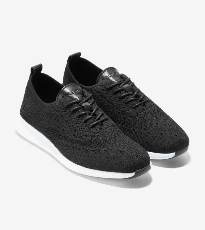 Women Oxfords Cole Haan 2ZERGRAND Stitchlite Wingtip Oxfords Black Stitchlitetradeoptic White