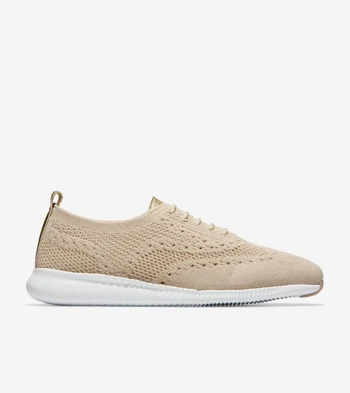 Women Oxfords Cole Haan 2ZERGRAND Stitchlite Wingtip Oxfords Rye Stitchlitetradeoptic White