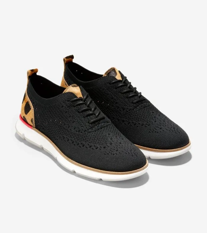 Women Oxfords Cole Haan 4ZERGRAND Stitchlite Oxfords Black Stitchlitetradejaguar Haircalf