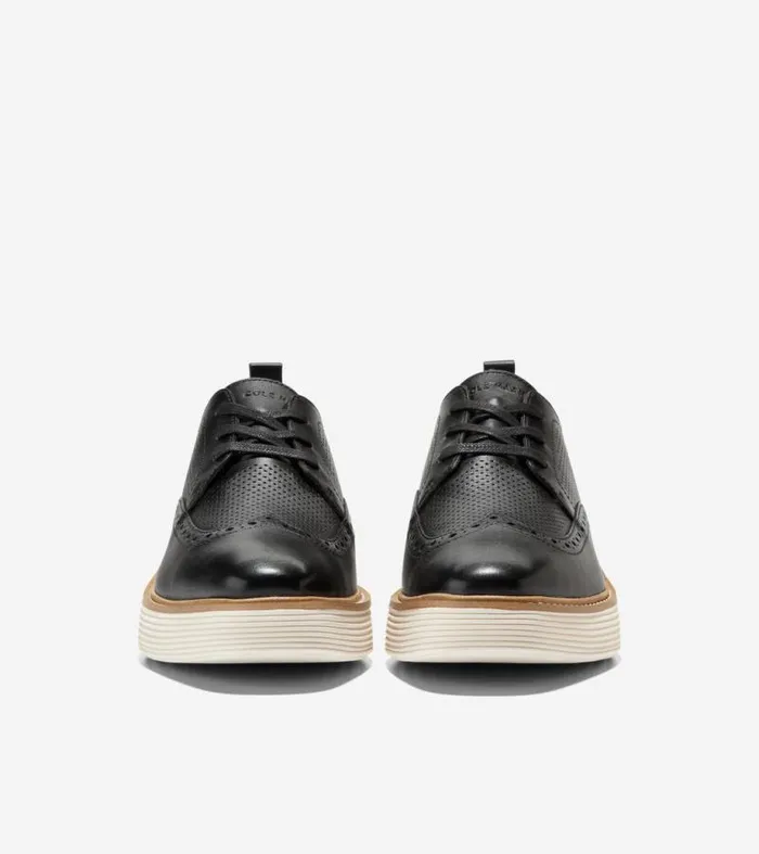 Women Oxfords Cole Haan riginalGrand Platform Wingtip Oxfords Blackivory