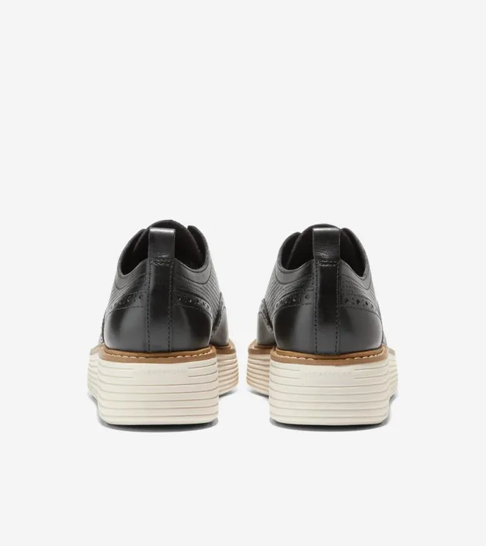 Women Oxfords Cole Haan riginalGrand Platform Wingtip Oxfords Blackivory