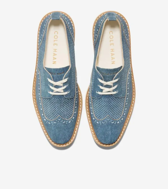 Women Oxfords Cole Haan riginalGrand Platform Wingtip Oxfords Denimivory