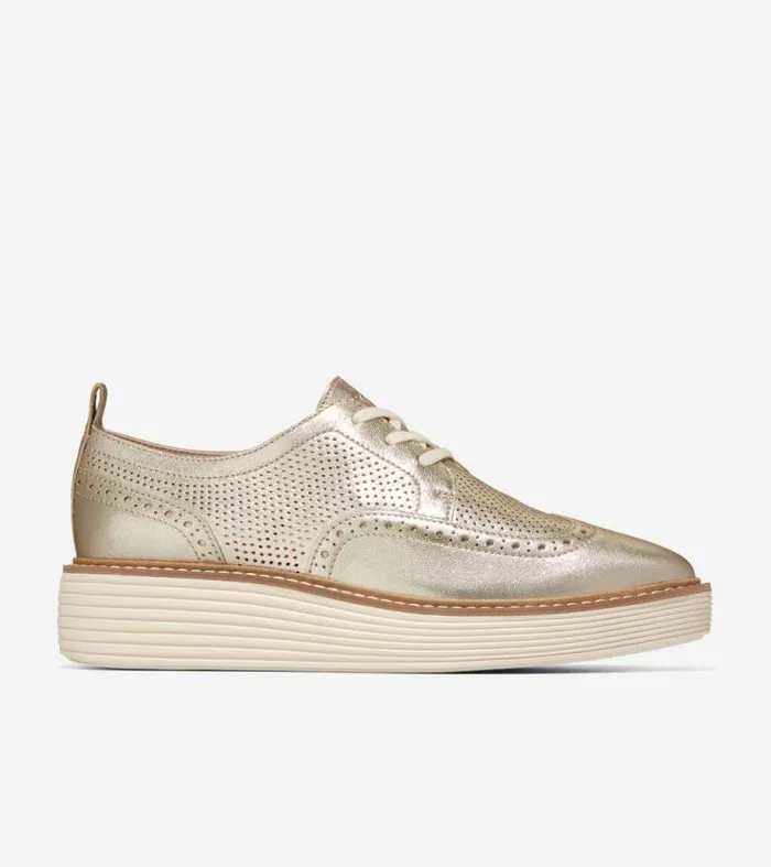 Women Oxfords Cole Haan riginalGrand Platform Wingtip Oxfords Gold Talcaivory Women Oxfords Cole Haan riginalGrand Platform Wingtip Oxfords Gold Talcaivory