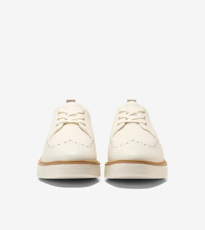 Women Oxfords Cole Haan riginalGrand Platform Wingtip Oxfords Natural Hempivory