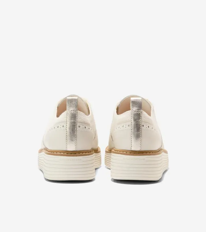 Women Oxfords Cole Haan riginalGrand Platform Wingtip Oxfords Natural Hempivory