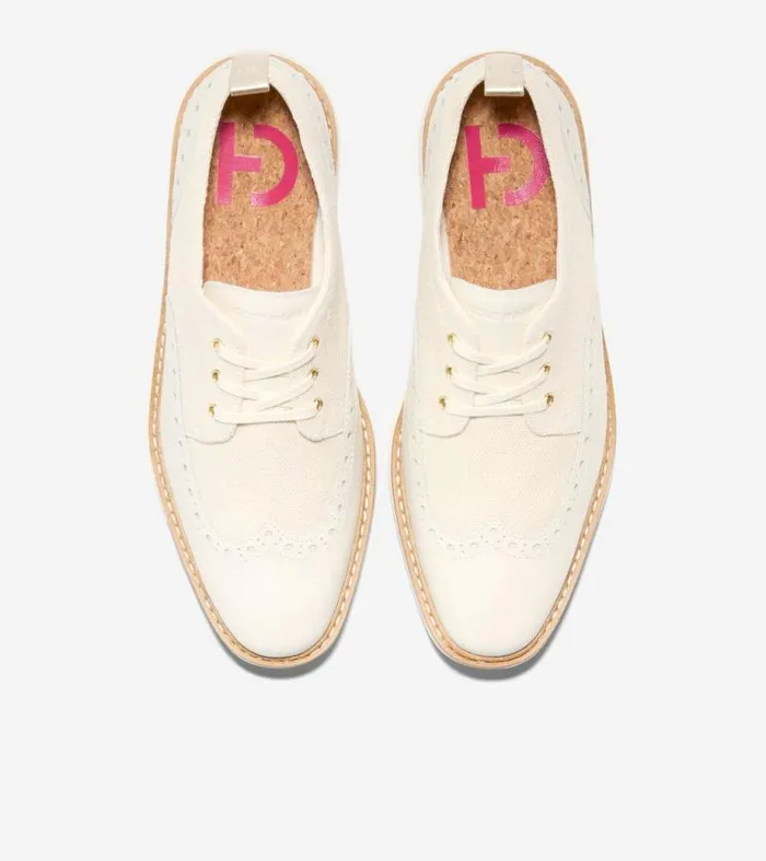 Women Oxfords Cole Haan riginalGrand Platform Wingtip Oxfords Natural Hempivory