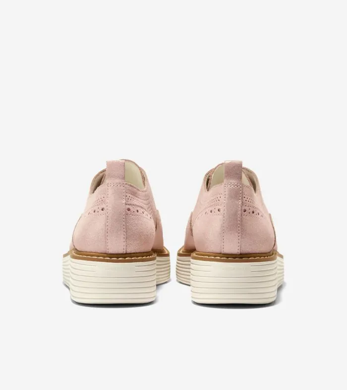 Women Oxfords Cole Haan riginalGrand Platform Wingtip Oxfords Rose Gold Shimmerivory