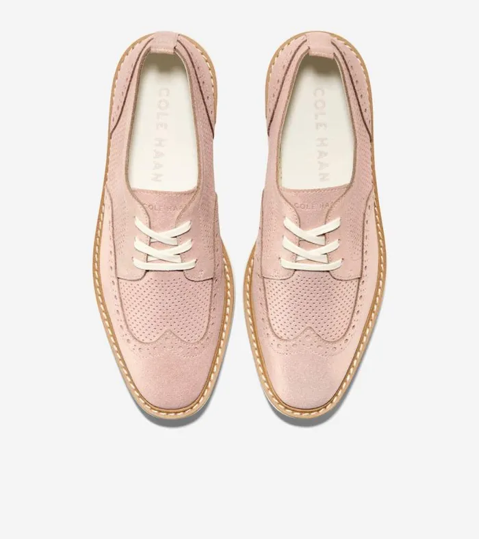 Women Oxfords Cole Haan riginalGrand Platform Wingtip Oxfords Rose Gold Shimmerivory