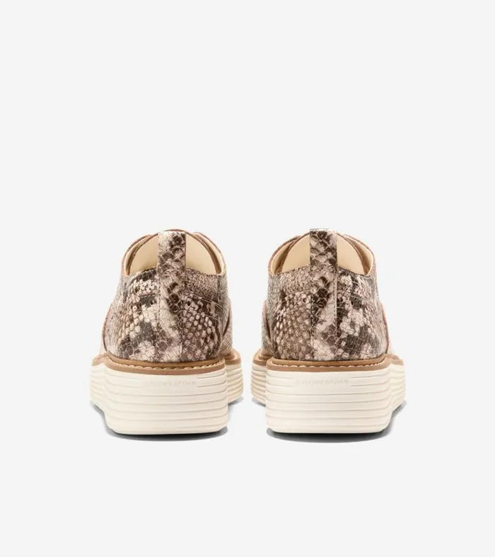 Women Oxfords Cole Haan riginalGrand Platform Wingtip Oxfords Sandollar Snake Printivory