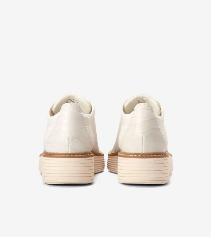 Women Oxfords Cole Haan riginalGrand Stitchlite Platform Oxfords Ivory Stitchlitetradecroc Printsandollar