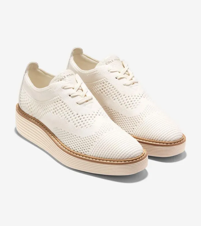 Women Oxfords Cole Haan riginalGrand Stitchlite Platform Oxfords Ivory Stitchlitetradecroc Printsandollar