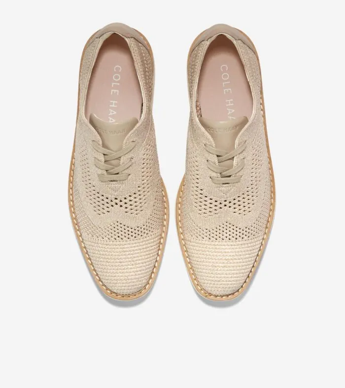 Women Oxfords Cole Haan riginalGrand Stitchlite Platform Wingtip Oxfords Rye Knitivory Stitchlitetrade