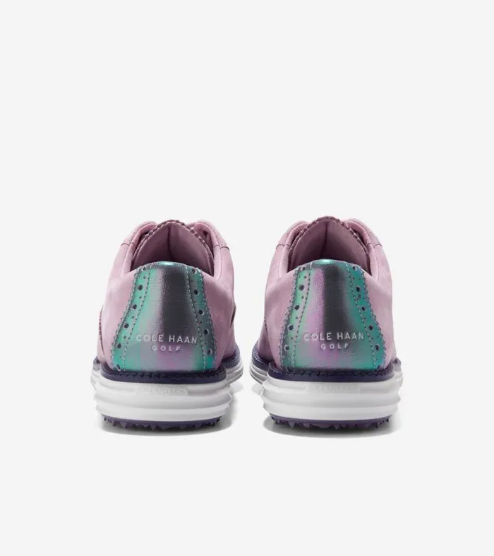 Women Oxfords Cole Haan riginalGrand Waterproof Shortwing Golf Shoes Mauve Shadowsplumoptic White
