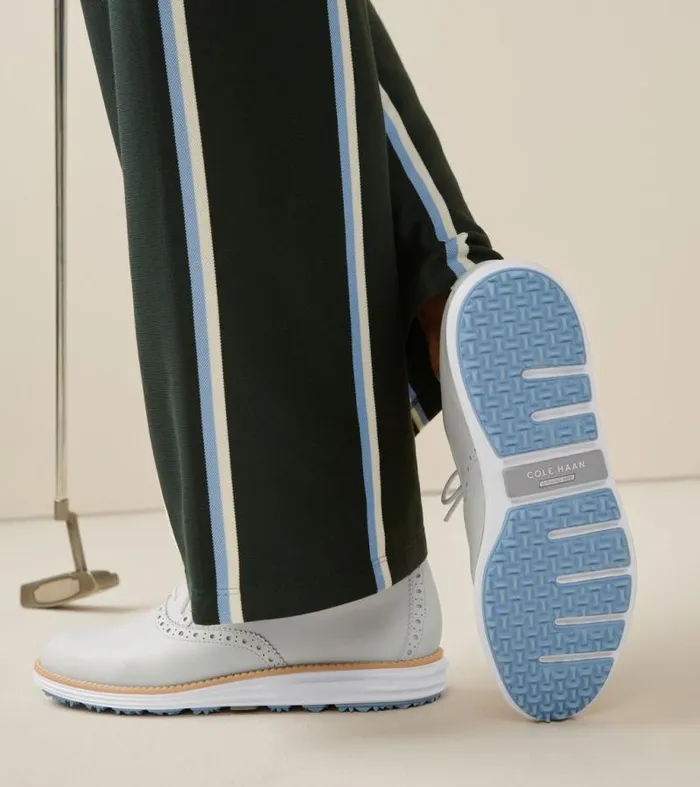 Women Oxfords Cole Haan riginalGrand Waterproof Shortwing Oxford Golf Shoes Optic Whitebluebell
