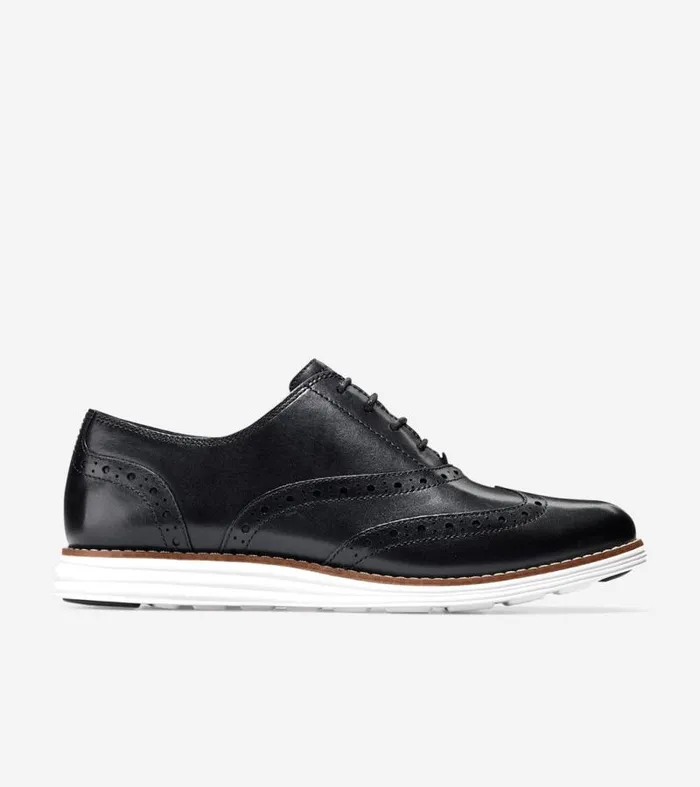 Women Oxfords Cole Haan riginalGrand Wingtip Oxfords Blackoptic White