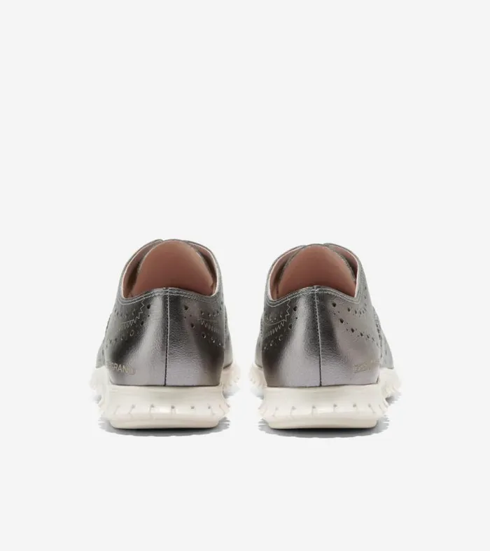 Women Oxfords Cole Haan ZERGRAND Closed Hole Wingtip Oxfords Silverivory