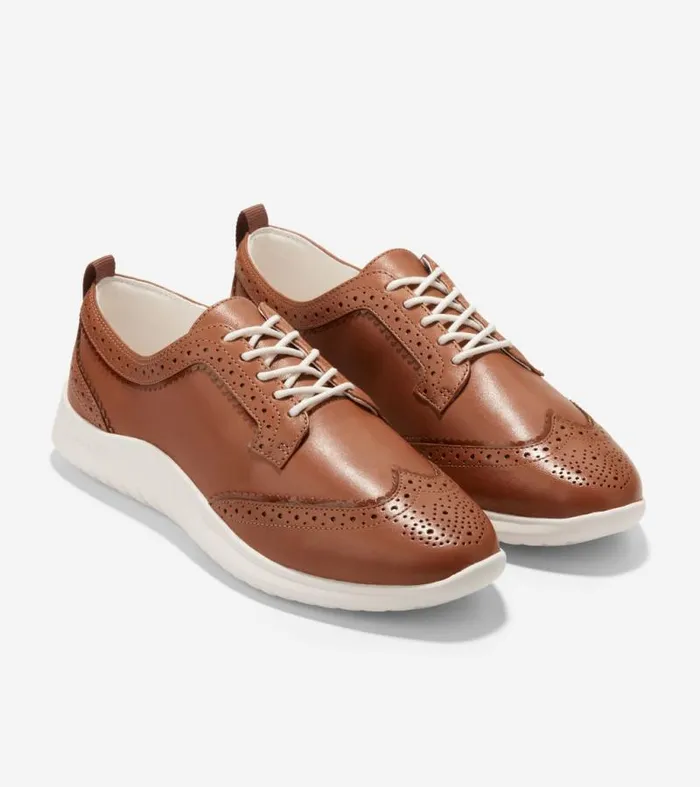 Women Oxfords Cole Haan ZERGRAND Meritt Wingtip Oxfords British Tan