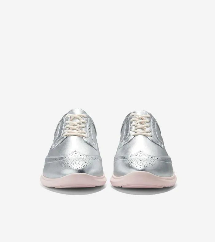 Women Oxfords Cole Haan ZERGRAND Meritt Wingtip Oxfords Silver Talcaprimrose Punk