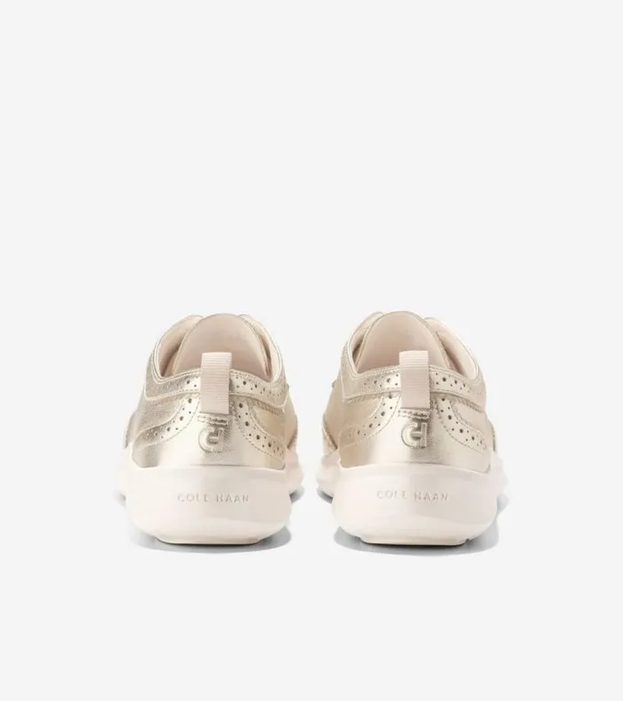 Women Oxfords Cole Haan ZERGRAND Merrit Wingtop Oxfords Gold Talcaivory