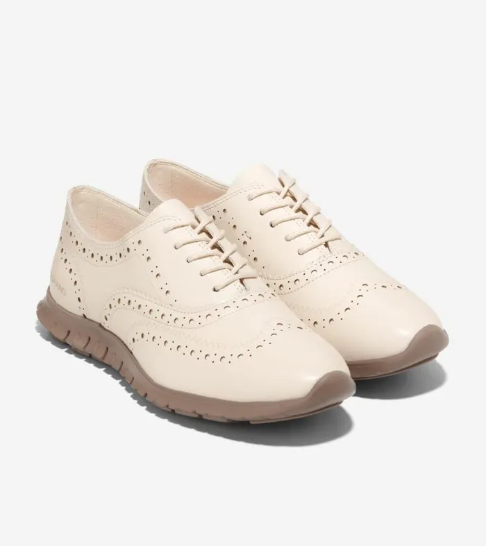 Women Oxfords Cole Haan ZERGRAND Wingtip Oxfords Birchirish Coffee