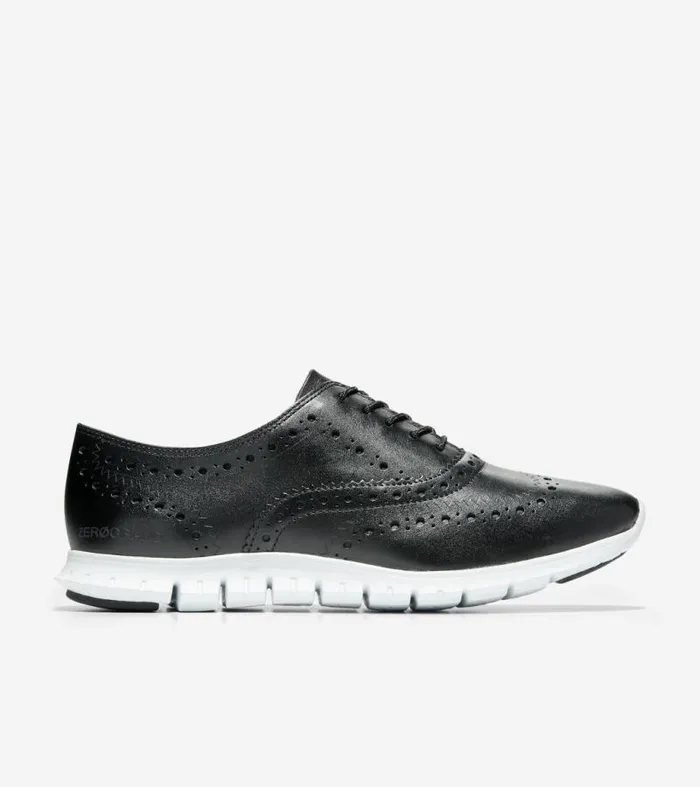 Women Oxfords Cole Haan ZERGRAND Wingtip Oxfords Black Leather