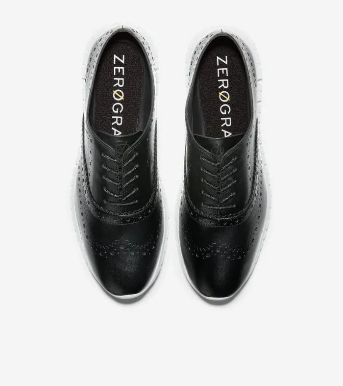 Women Oxfords Cole Haan ZERGRAND Wingtip Oxfords Black Leather