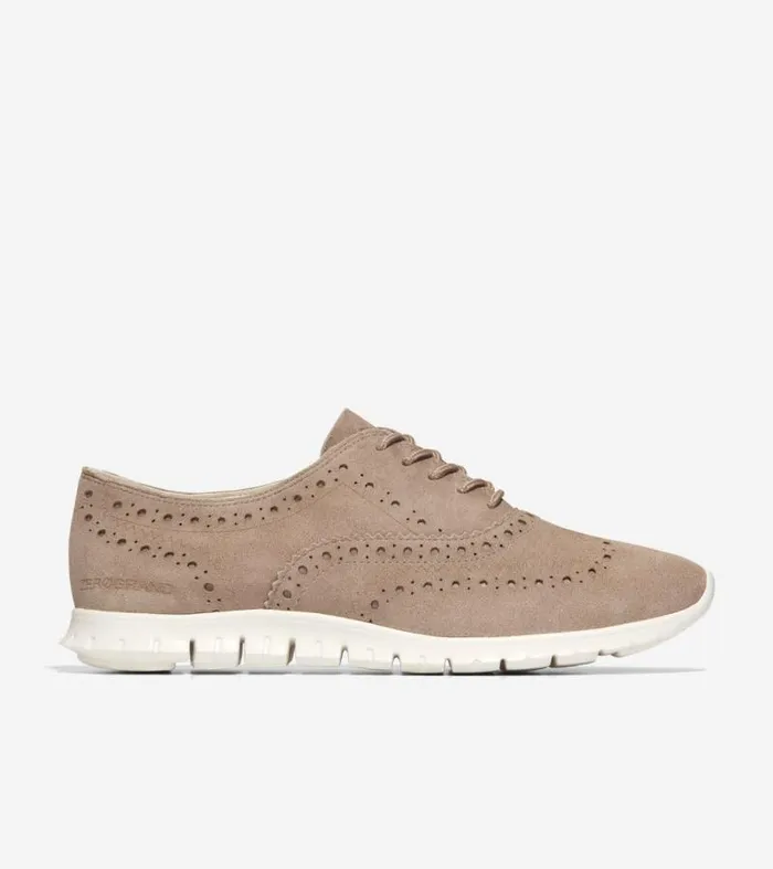 Women Oxfords Cole Haan ZERGRAND Wingtip Oxfords Irish Coffeeivory