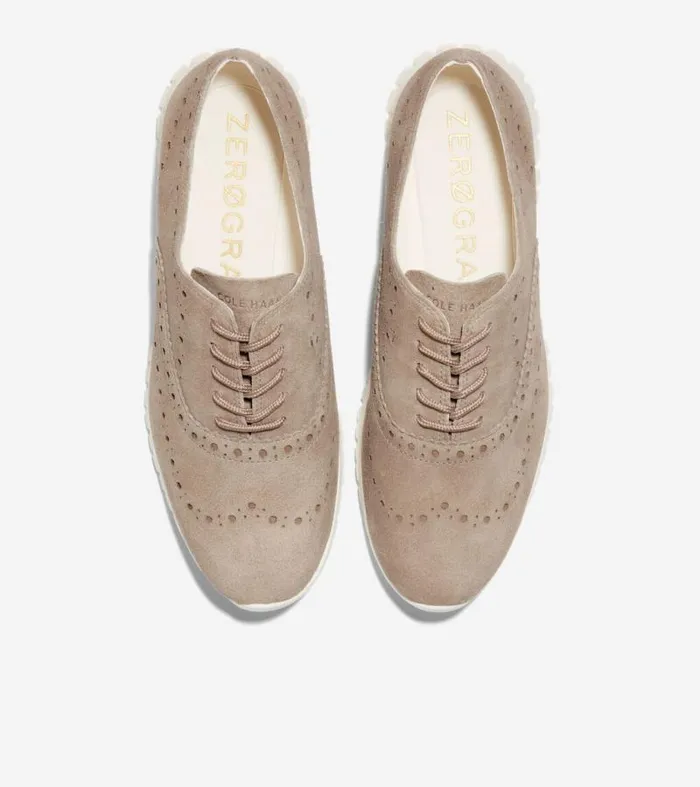 Women Oxfords Cole Haan ZERGRAND Wingtip Oxfords Irish Coffeeivory