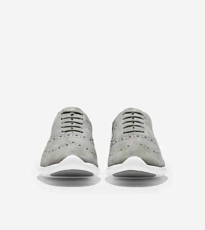 Women Oxfords Cole Haan ZERGRAND Wingtip Oxfords Ironstone Suedeoptic White