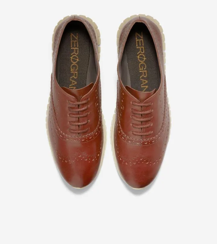 Women Oxfords Cole Haan ZERGRAND Wingtip Oxfords Woodbury Leatherivory