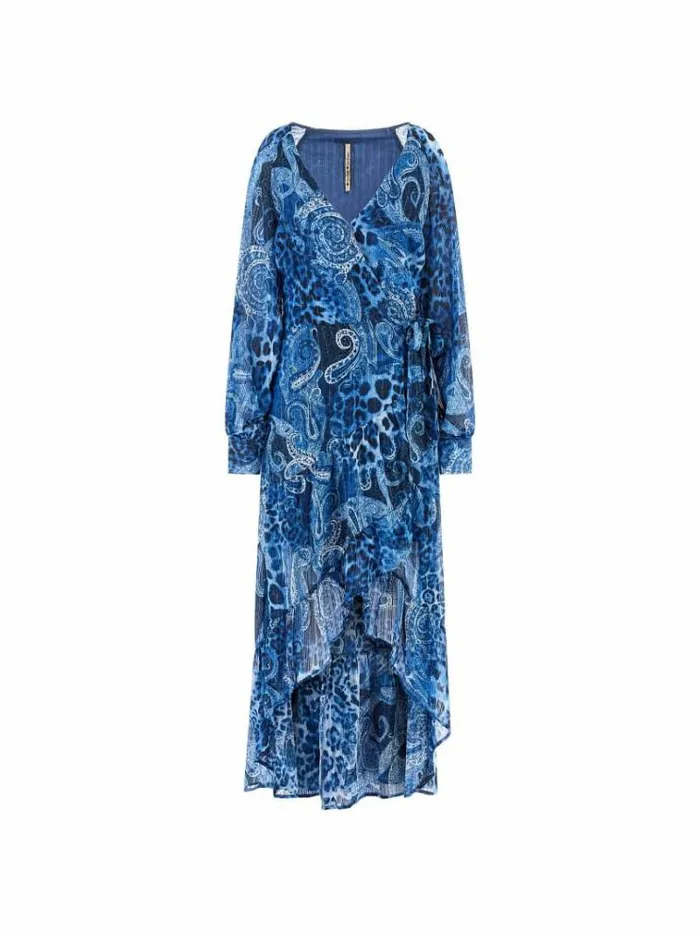 Women Paisley Print Long Dress Blue Multi Guess Dresses And Jumpsuits