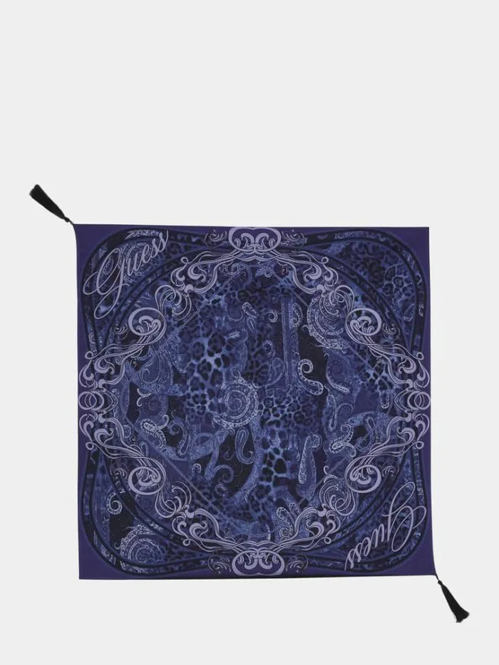 Women Paisley Print Scarf Blue Multi Guess Scarves And Foulards