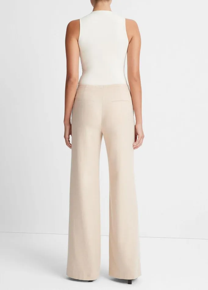 Women Pants and Shorts Vince Brushed Flannel WideLeg Pant Oat Milk